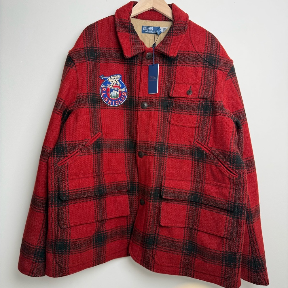 Polo by Ralph Lauren RL ski club Men's red plaid hunting Jacket